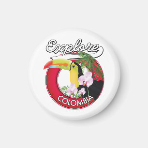 Explore Colombia retro logo Magnet