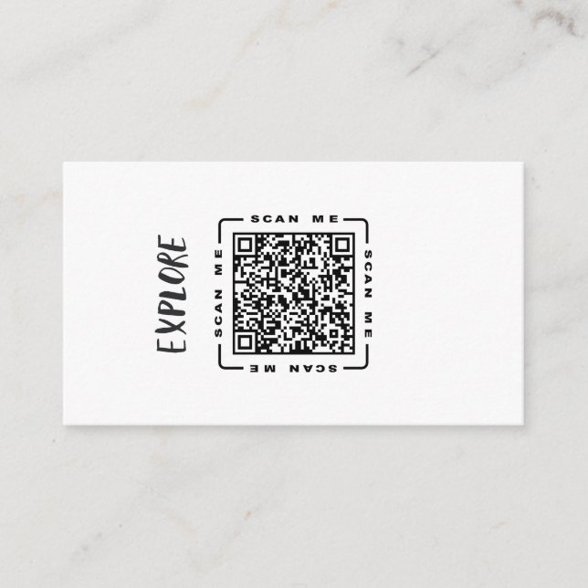 Explore  | Customisable QR code & Logo Template Business Card (Front)