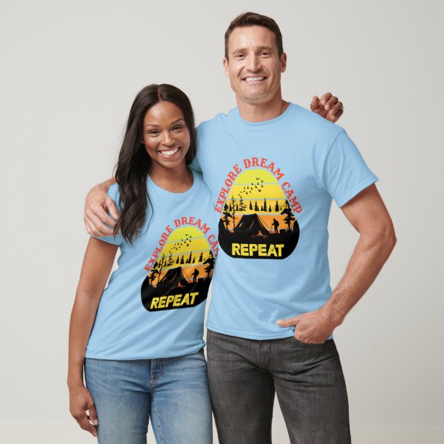 Explore dream camp repeat word art T-Shirt (Unisex)