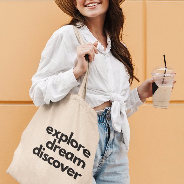 Explore Dream Discover Adventurous Traveler Gift Tote Bag (Make it yours now and carry inspiration wherever you go!)