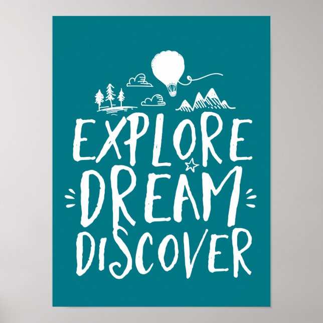 Explore Dream Discover Travel Quotes Poster (Front)