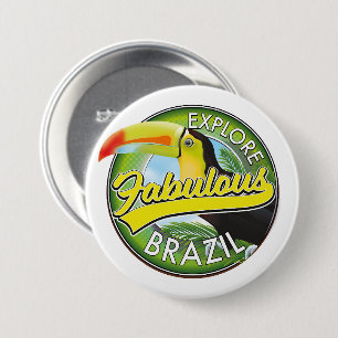 Explore Fabulous Brazil Logo 7.5 Cm Round Badge