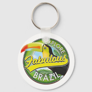 Explore Fabulous Brazil Logo Key Ring