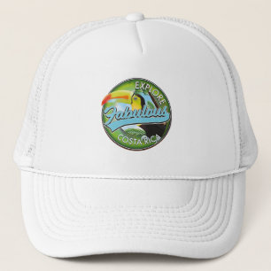 Explore fabulous costa rica logo trucker hat