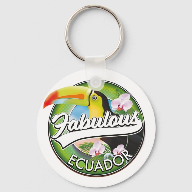 Explore fabulous Ecuador logo Key Ring (Front)