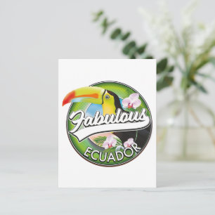 Explore fabulous Ecuador logo Postcard