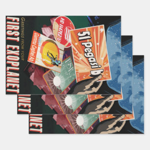Explore First Exo-planet Found Space NASA Wrapping Paper Sheet