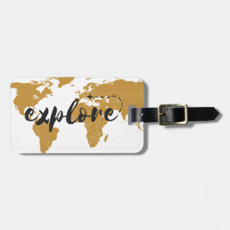 Explore Gold Luggage Tag