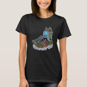 Explore Hiking Boot Adventure Campfire Traveler Ca T-Shirt