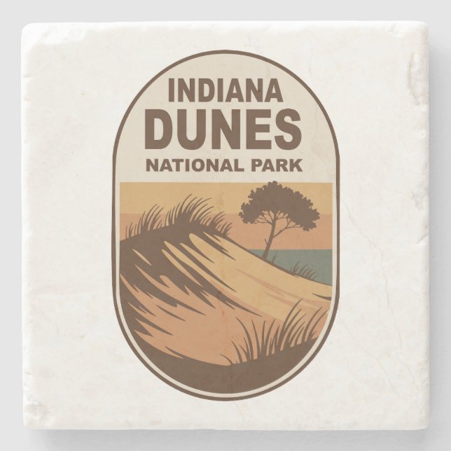 Explore Indiana Dunes National Park Stone Coaster (Front)