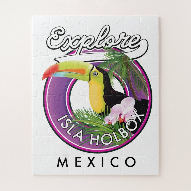 explore Isla Holbox beach mexico travel patch Jigsaw Puzzle (Vertical)