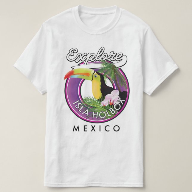 explore Isla Holbox beach mexico travel patch T-Shirt (Design Front)