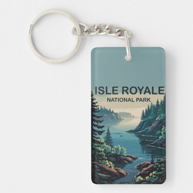 Explore Isle Royale Michigan’s Remote Paradise  Key Ring (Front)