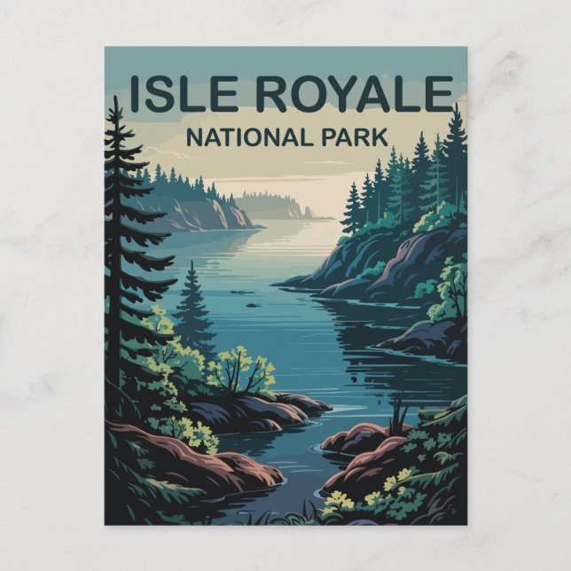Explore Isle Royale Michigan’s Remote Paradise  Postcard (Front)