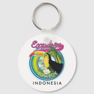 Explore Lombok Indonesia Travel logo Key Ring