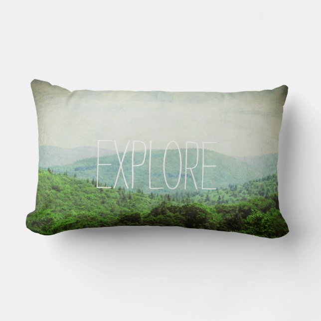 EXPLORE lumbar pillow, start an adventure Cushion (Front)