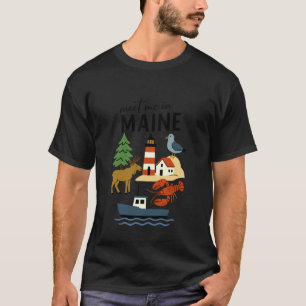 Explore Maine Adventure Awaits Lighthouse Moose T-Shirt
