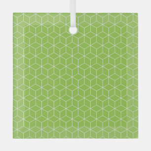 Explore Modern Optical Illusions with Cube Pattern Glass Tree Decoration