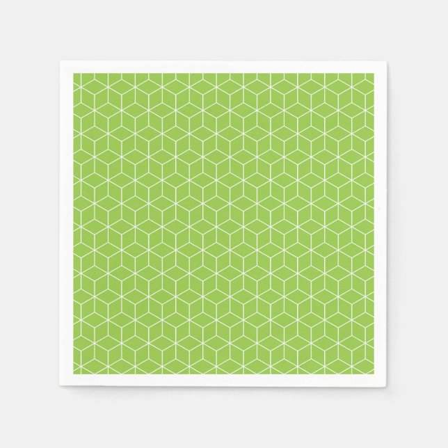 Explore Modern Optical Illusions with Cube Pattern Napkin (Front)