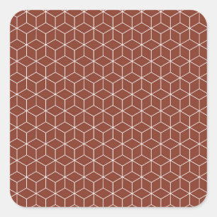 Explore Modern Optical Illusions with Cube Pattern Square Sticker