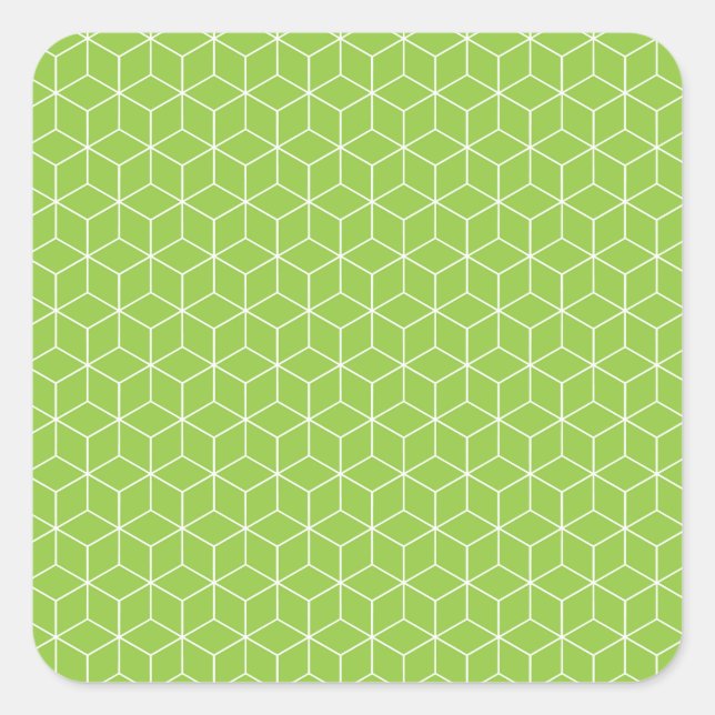 Explore Modern Optical Illusions with Cube Pattern Square Sticker (Front)