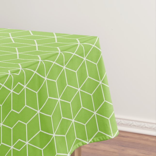 Explore Modern Optical Illusions with Cube Pattern Tablecloth (In Situ)