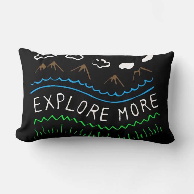 Explore More Cotton Throw Pillow Lumbar 13x21 (Front)