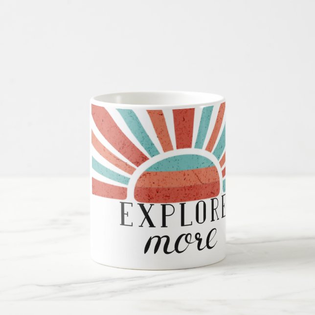 Explore More -Gradient retro sunset  Coffee Mug (Center)