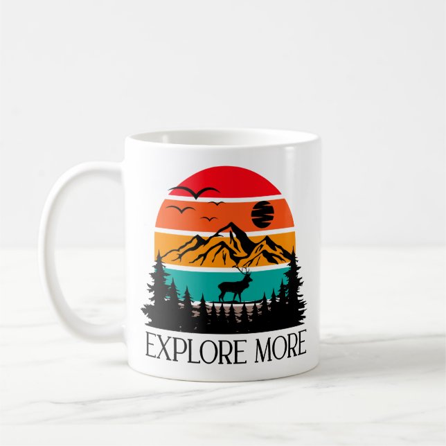 Explore More Mountain Nature Adventure Outdoor Coffee Mug (Left)
