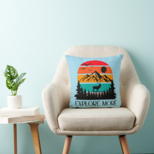 Explore More Mountain Nature Adventure Outdoor Cushion
