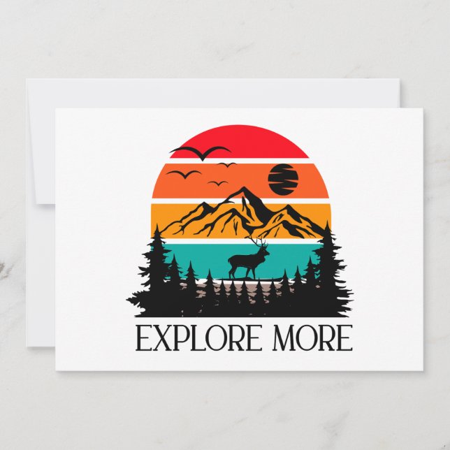 Explore More Mountain Nature Adventure Outdoor Holiday Card (Front)