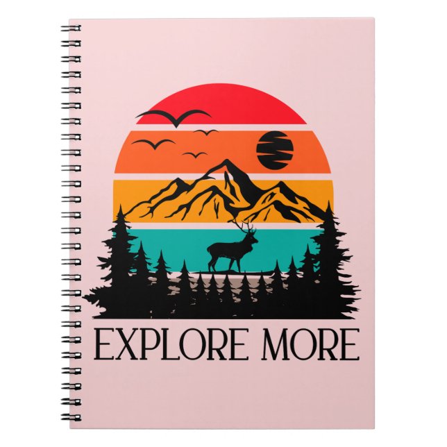 Explore More Mountain Nature Adventure Outdoor Notebook (Front)