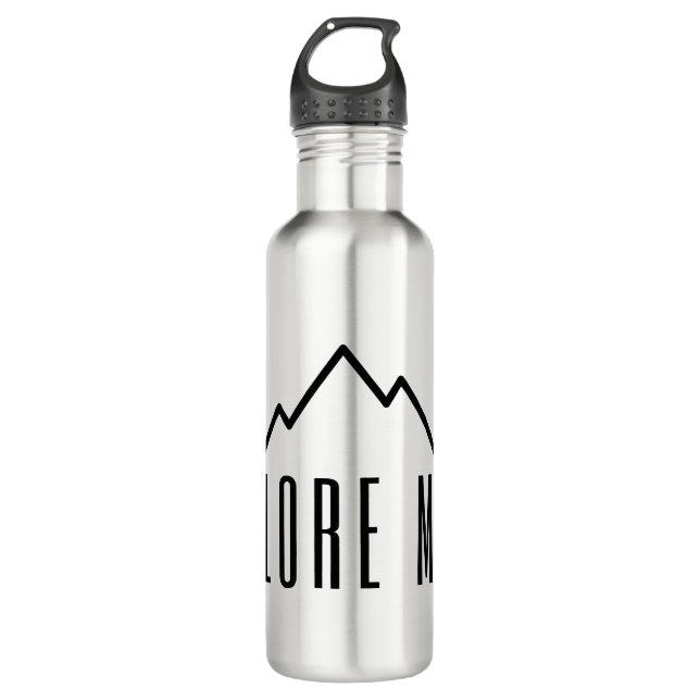 Explore More Mountain Stainless Steel Water Bottle (Front)