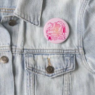 Explore More Pink Camper Van Mountain Nature Lover 6 Cm Round Badge