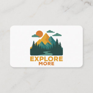 Explore More – Retro Mountain & Forest Adventure Business Card