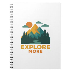Explore More – Retro Mountain & Forest Adventure Notebook