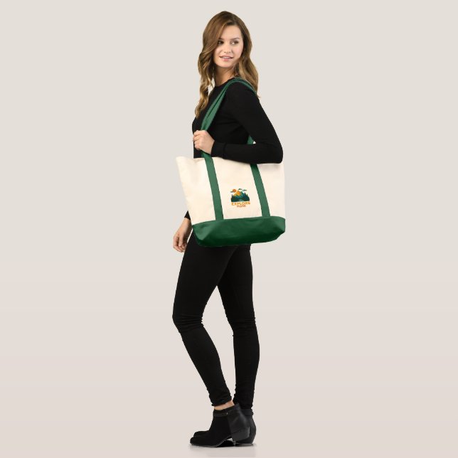 Explore More – Retro Mountain & Forest Adventure Tote Bag (Front (Model))