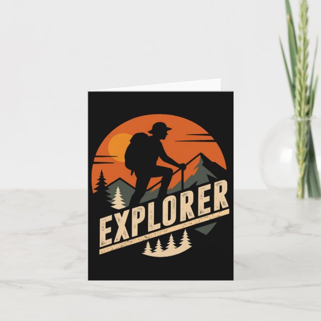 Explore More Trekking Mountains Camping Funny Expl Card (Front)