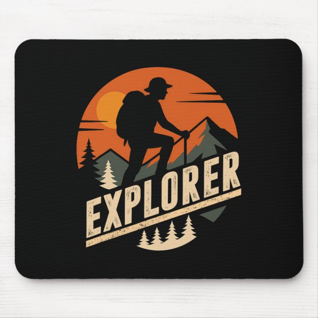 Explore More Trekking Mountains Camping Funny Expl Mouse Pad (Front)