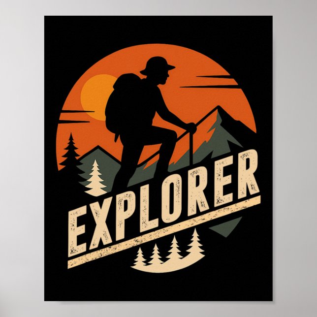 Explore More Trekking Mountains Camping Funny Expl Poster (Front)