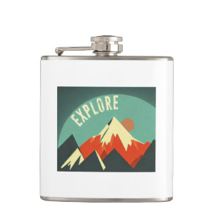 Explore Mountains Hip Flask