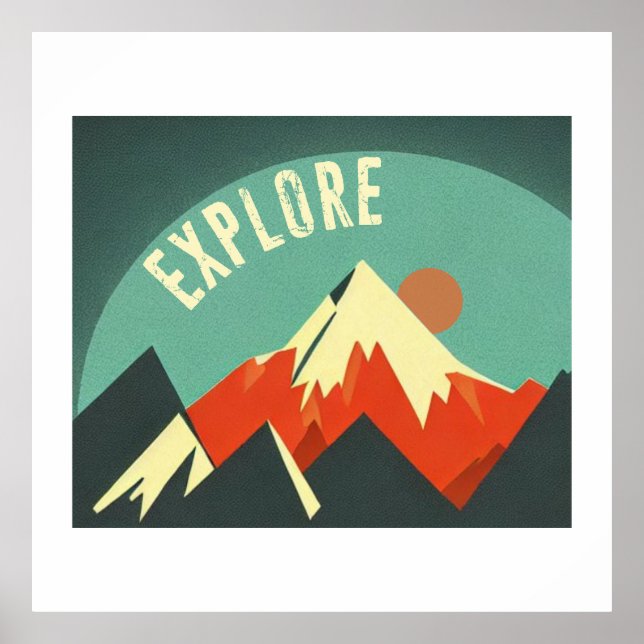 Explore Mountains Poster (Front)