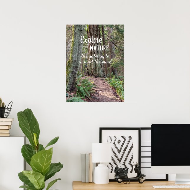 Explore Nature Forest Trail Photographic Poster (Home Office)