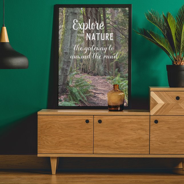 Explore Nature Forest Trail Photographic Poster (In Situ Framed)