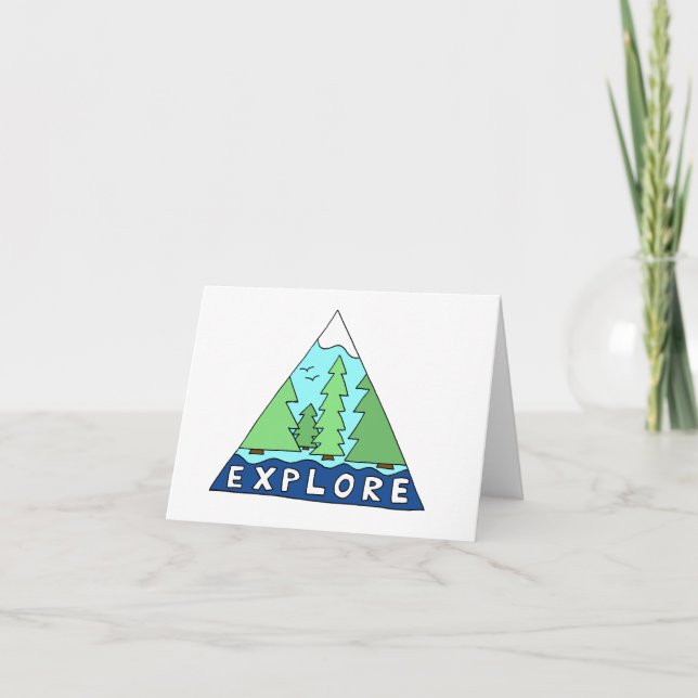 Explore Nature Outdoors Mountain Blank Note Card (Front)