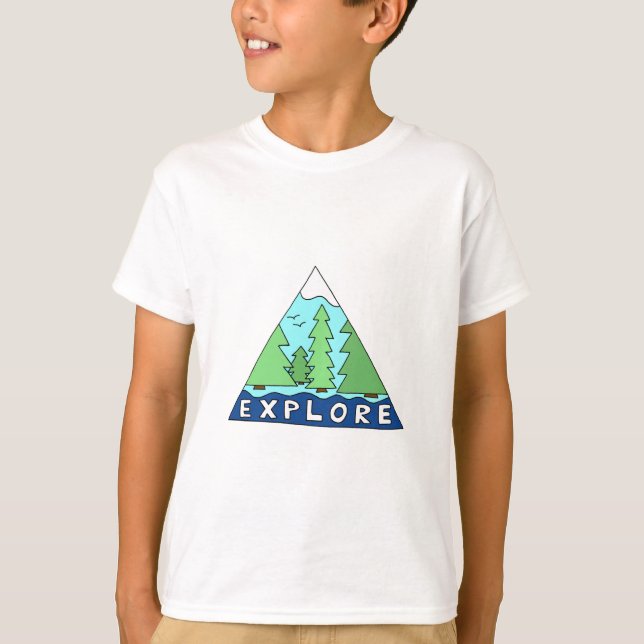 Explore Nature Outdoors Wilderness Mountains T-Shirt (Front)