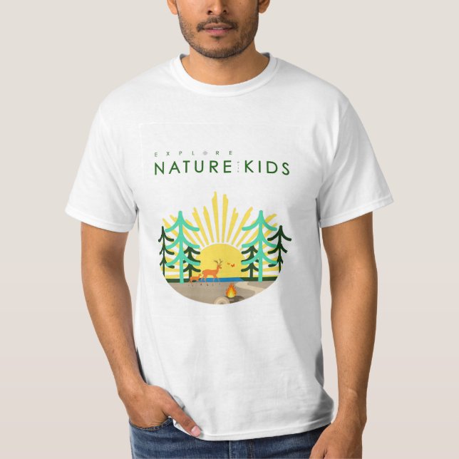 Explore Nature with Kids Mens TShirt Graphic (Front)