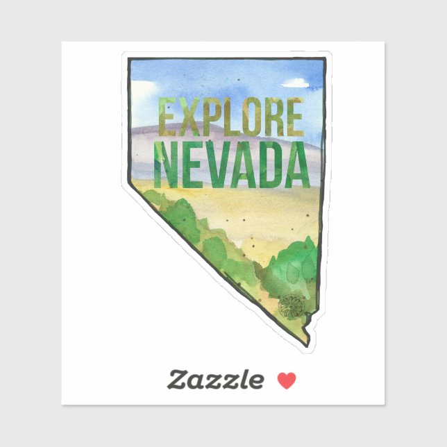 Explore Nevada Desert Landscape State Shape  (Sheet)