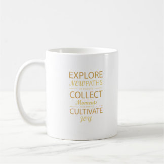 Explore New Paths Pure Typography Aesthetic Quote Coffee Mug