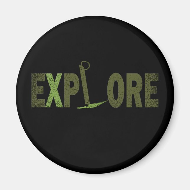 explore outdoor rock climbing magnet (Front)